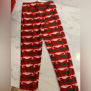 Christmas alligator leggings